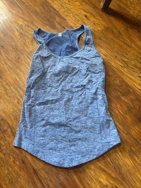BuffBunny Heathered Blue Racerback Tank Top